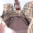 FENDI Zucca Canvas Mamma Baguette Shoulder Bag Brown Silver Auth 195494V-21