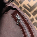 FENDI Zucca Canvas Mamma Baguette Shoulder Bag Brown Silver Auth 195494V-23