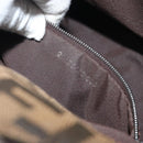 FENDI Zucca Canvas Mamma Baguette Shoulder Bag Brown Silver Auth 195494V-12