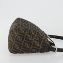 FENDI Zucca Canvas Mamma Baguette Shoulder Bag Brown Silver Auth 195494V-3