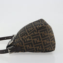 FENDI Zucca Canvas Mamma Baguette Shoulder Bag Brown Silver Auth 195494V-4