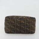 FENDI Zucca Canvas Mamma Baguette Shoulder Bag Brown Silver Auth 195494V-5