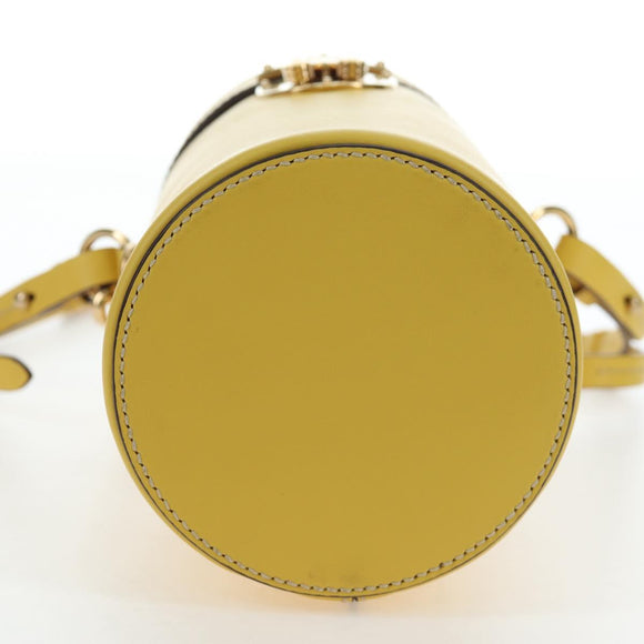 Miu Miu Hand Bag Leather 2way Yellow Gold Auth 195501V