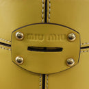 Miu Miu Hand Bag Leather 2way Yellow Gold Auth 195501V-17