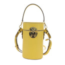 Miu Miu Hand Bag Leather 2way Yellow Gold Auth 195501V-2