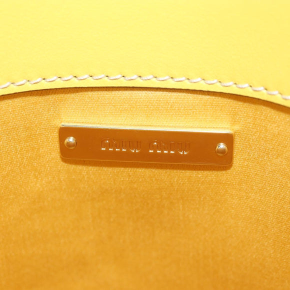 Miu Miu Hand Bag Leather 2way Yellow Gold Auth 195501V