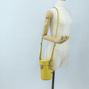 Miu Miu Hand Bag Leather 2way Yellow Gold Auth 195501V-28