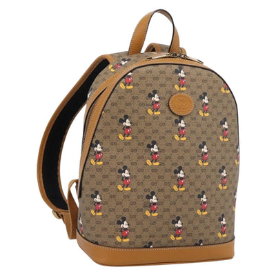 GUCCI Micro GG Supreme Disney Backpack PVC Beige Gold 552884 Auth 195502M