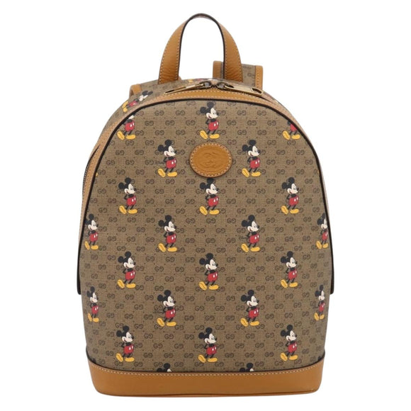 GUCCI Micro GG Supreme Disney Backpack PVC Beige Gold 552884 Auth 195502M