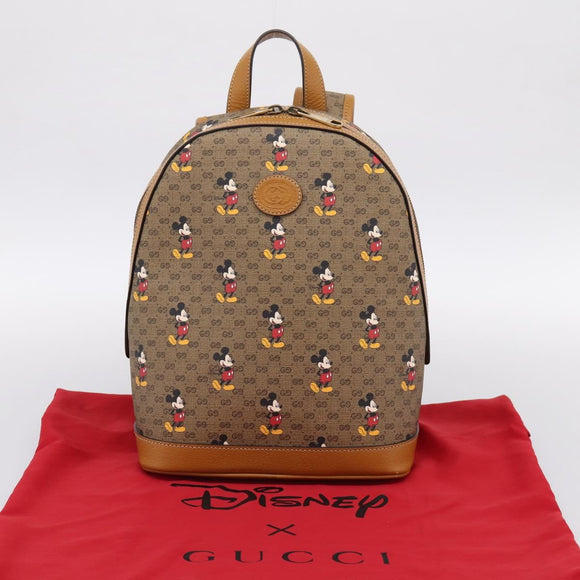 GUCCI Micro GG Supreme Disney Backpack PVC Beige Gold 552884 Auth 195502M
