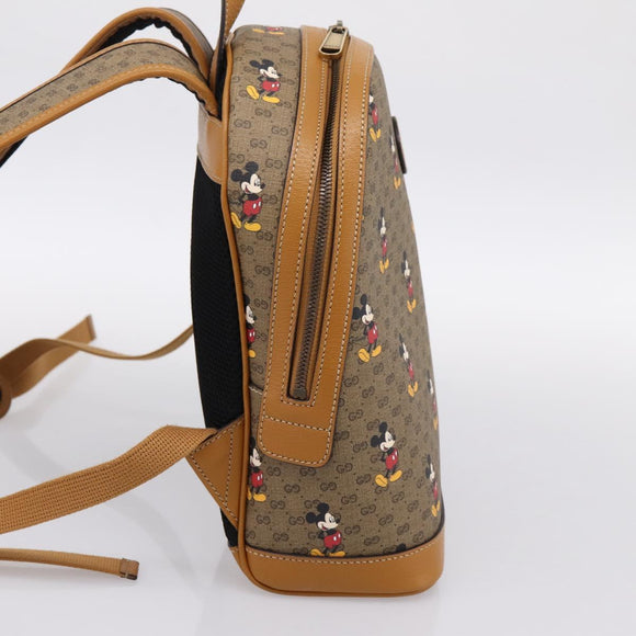GUCCI Micro GG Supreme Disney Backpack PVC Beige Gold 552884 Auth 195502M