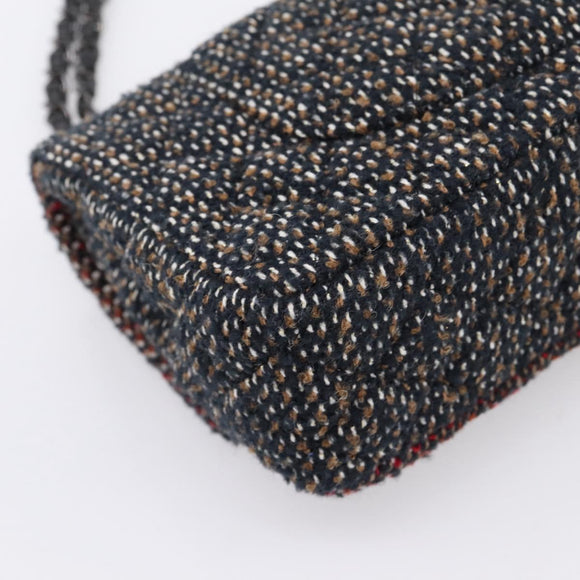 CHANEL Chain Matelasse25 Shoulder Bag Tweed Multicolor CC Auth 195503SAM