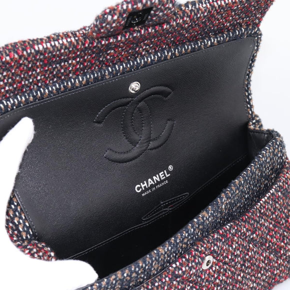 CHANEL Chain Matelasse25 Shoulder Bag Tweed Multicolor CC Auth 195503SAM