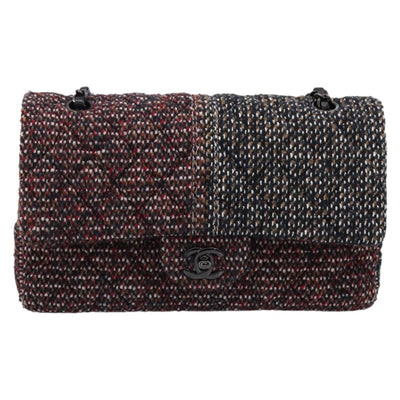 CHANEL Chain Matelasse25 Shoulder Bag Tweed Multicolor CC Auth 195503SAM - 0