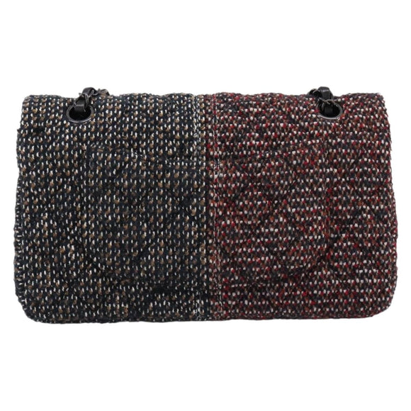 CHANEL Chain Matelasse25 Shoulder Bag Tweed Multicolor CC Auth 195503SAM
