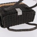 CHANEL Hand Bag Straw Gray Silver CC Auth 195504SM-6