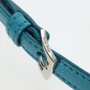 Miu Miu Tote Bag Leather 2way Blue Silver Auth 195506A-16