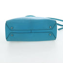 Miu Miu Tote Bag Leather 2way Blue Silver Auth 195506A-5