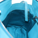 Miu Miu Tote Bag Leather 2way Blue Silver Auth 195506A-26
