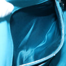 Miu Miu Tote Bag Leather 2way Blue Silver Auth 195506A-28