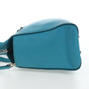 Miu Miu Tote Bag Leather 2way Blue Silver Auth 195506A-3