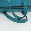 Miu Miu Tote Bag Leather 2way Blue Silver Auth 195506A-6