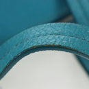 Miu Miu Tote Bag Leather 2way Blue Silver Auth 195506A-7