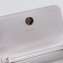 CHANEL Chain Shoulder Pouch Matelasse Leather Silver CC Auth 195507M-14