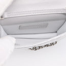 CHANEL Chain Shoulder Pouch Matelasse Leather Silver CC Auth 195507M-16