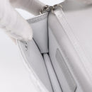 CHANEL Chain Shoulder Pouch Matelasse Leather Silver CC Auth 195507M-18
