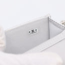 CHANEL Chain Shoulder Pouch Matelasse Leather Silver CC Auth 195507M-19
