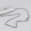 CHANEL Chain Shoulder Pouch Matelasse Leather Silver CC Auth 195507M-7