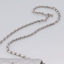CHANEL Chain Shoulder Pouch Matelasse Leather Silver CC Auth 195507M-8