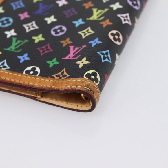 LOUIS VUITTON Multicolor Agenda PM Day Planner Cover Black R20895 LV Auth 195509