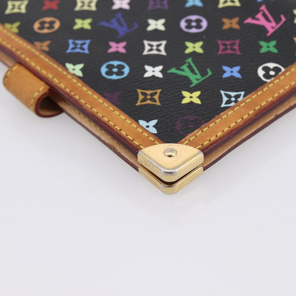 LOUIS VUITTON Multicolor Agenda PM Day Planner Cover Black R20895 LV Auth 195509