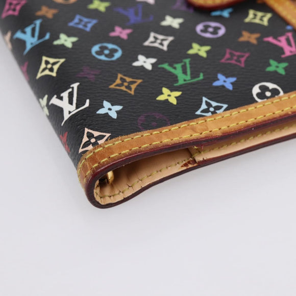 LOUIS VUITTON Multicolor Agenda PM Day Planner Cover Black R20895 LV Auth 195509