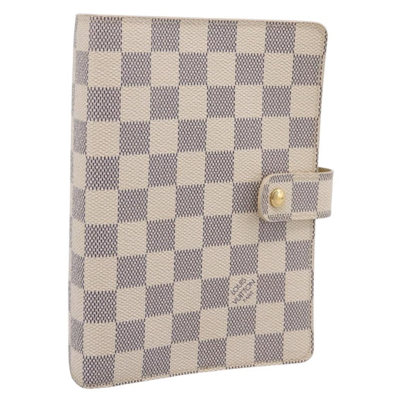 LOUIS VUITTON Damier Azur Agenda MM Day Planner Cover R20707 LV Auth 195511V