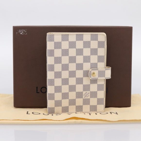 LOUIS VUITTON Damier Azur Agenda MM Day Planner Cover R20707 LV Auth 195511V