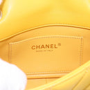 CHANEL Mini Matelasse 17 Chain Bag Lamb Skin Yellow Gold CC Auth 195513SAM-18