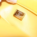 CHANEL Mini Matelasse 17 Chain Bag Lamb Skin Yellow Gold CC Auth 195513SAM-11
