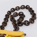 CHANEL Mini Matelasse 17 Chain Bag Lamb Skin Yellow Gold CC Auth 195513SAM-8