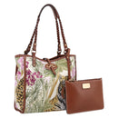 Salvatore Ferragamo Gancini Reversible Tote Bag Nylon Beige Gold Auth 195514A-1