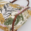 Salvatore Ferragamo Gancini Reversible Tote Bag Nylon Beige Gold Auth 195514A-10