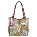 Salvatore Ferragamo Gancini Reversible Tote Bag Nylon Beige Gold Auth 195514A-2