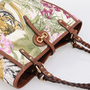 Salvatore Ferragamo Gancini Reversible Tote Bag Nylon Beige Gold Auth 195514A-6