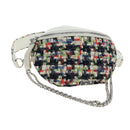 CHANEL Chain Matelasse Shoulder Bag tweed White Silver CC Auth 195515M-1