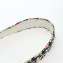 CHANEL Chain Matelasse Shoulder Bag tweed White Silver CC Auth 195515M-15