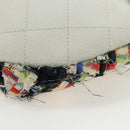 CHANEL Chain Matelasse Shoulder Bag tweed White Silver CC Auth 195515M-19