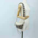 CHANEL Chain Matelasse Shoulder Bag tweed White Silver CC Auth 195515M-24