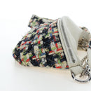 CHANEL Chain Matelasse Shoulder Bag tweed White Silver CC Auth 195515M-4